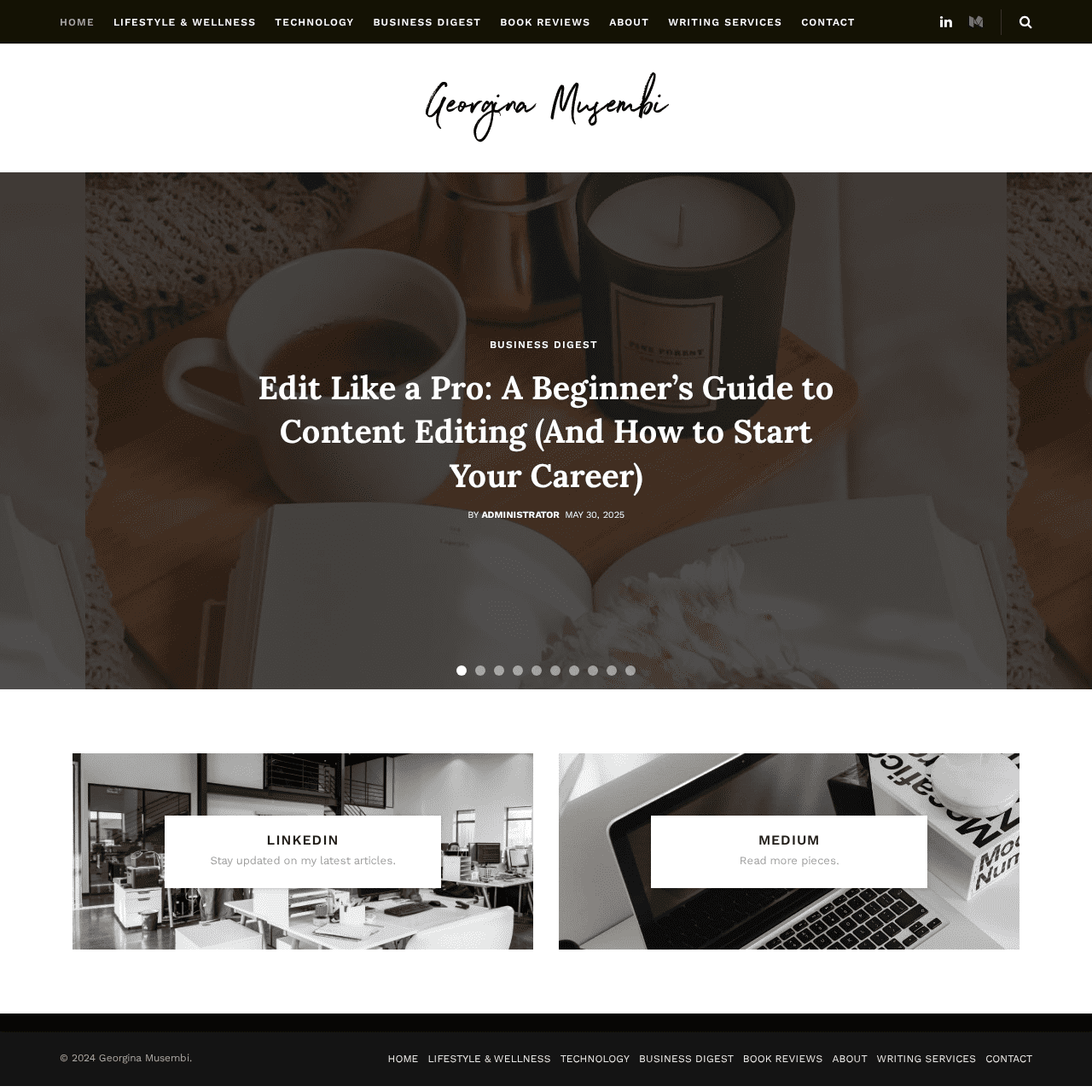 Georgina Musembi personal-brand website mockup.